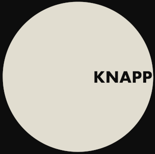 Large slightly off-white circle with the name Knapp written at the three o'clock position